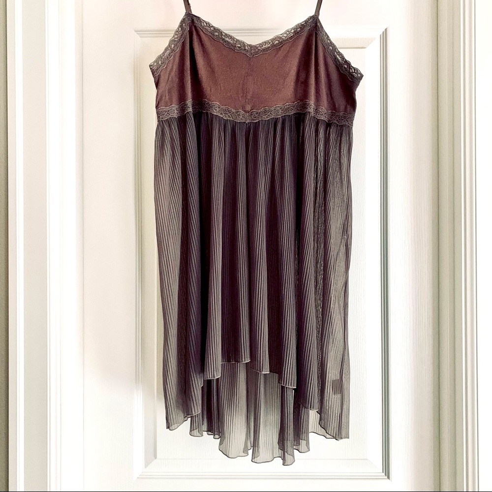 Free People High Low Accordion Pleat Nightgown